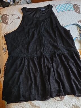 torrid Black Lace Peplum Tunic Top
